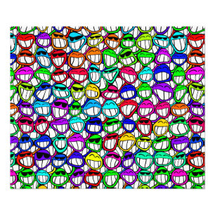 COOL SMILING FACES GROUP PHOTO PRINT