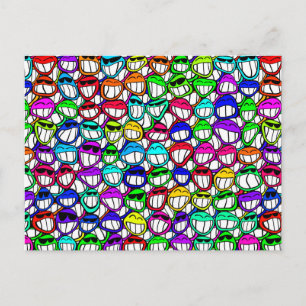 COOL SMILING FACES GROUP POSTCARD