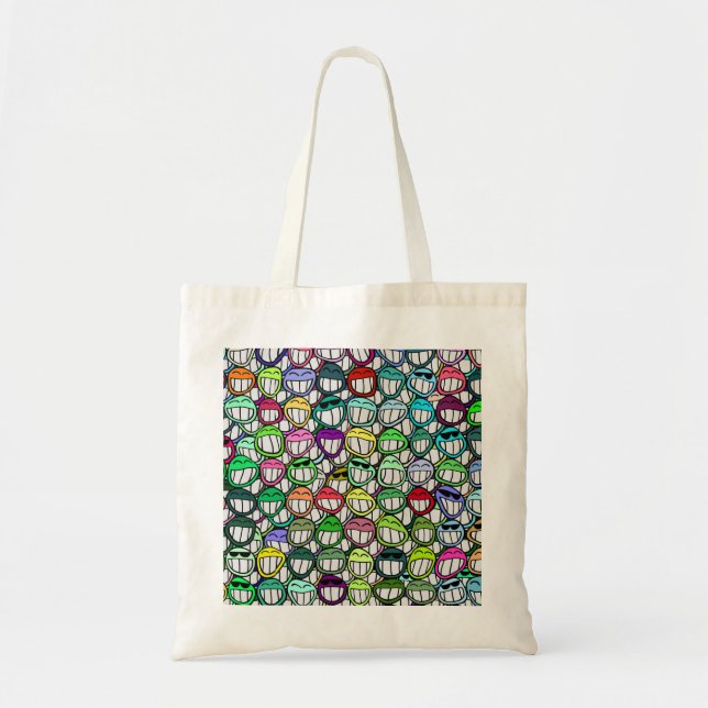 COOL SMILING FACES GROUP TOTE BAG (Front)