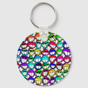Cool Smiling Faces Key Ring