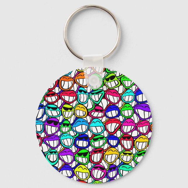 Cool Smiling Faces Key Ring (Front)