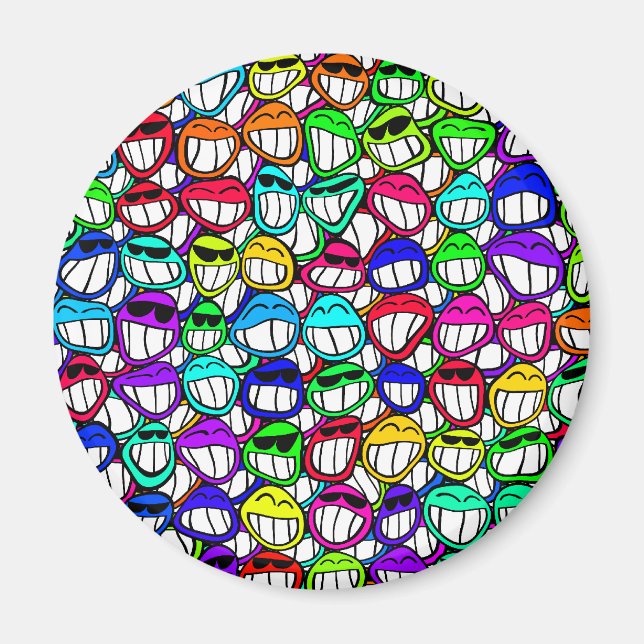 Cool Smiling Faces Magnet (Front)