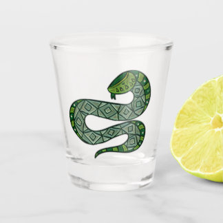 Cool Snake Metallised Tribal Art Shot Glass
