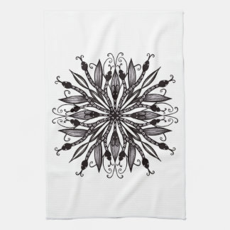Cool Snakes Black And White Botanical Gothic Tea Towel