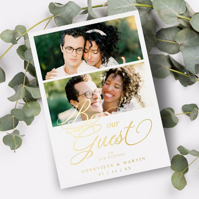 Cool Snazzy Real Golden 2 Photos Collage Wedding (Creator Uploaded)