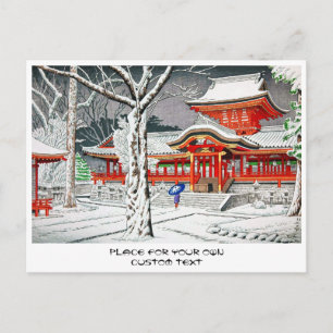 Cool snow in iwashimizu hachiman shrine kyoto postcard