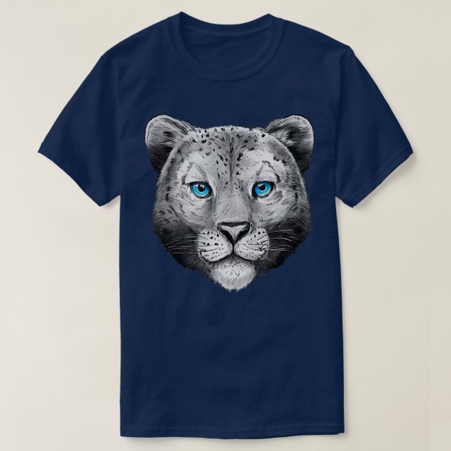 Cool Snow Leopard Leopards Predatory Cat Predator  T-Shirt (Design Front)
