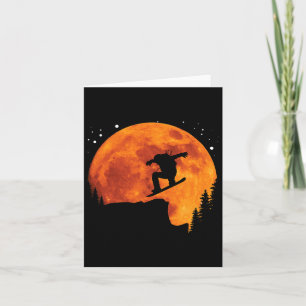Cool Snowboard Snowboarder Cliff Jump To The Moon Card