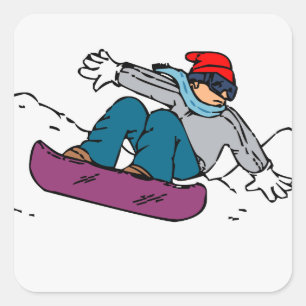 Cool Snowboarder snowboarding gift winter love Square Sticker