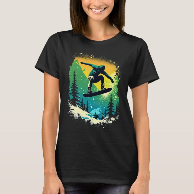 Cool Snowboarder Snowboarding Mountains Ski Men's  T-Shirt (Front)