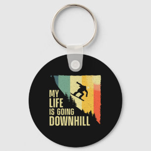 Cool Snowboarding Art For Men Women Snow Board Sno Key Ring
