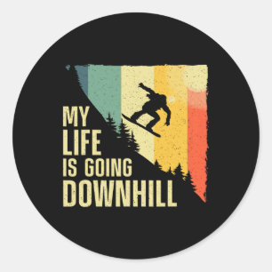 Cool Snowboarding Art For Men Women Snowboard Snow Classic Round Sticker