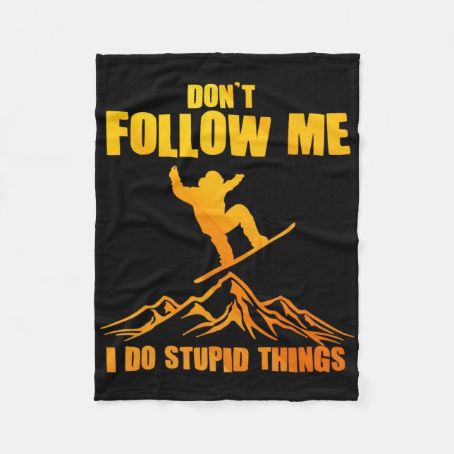 Cool Snowboarding Art For Men Women Snowboard Snow Fleece Blanket (Front)