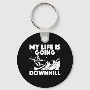 Cool Snowboarding Art For Men Women Snowboard Snow Key Ring