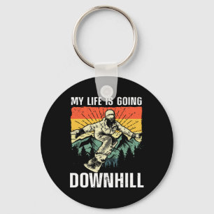 Cool Snowboarding Art For Men Women Snowboard Snow Key Ring