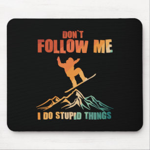 Cool Snowboarding Art For Men Women Snowboard Snow Mouse Mat