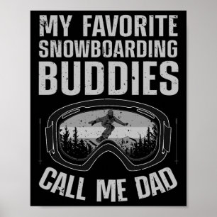 Cool Snowboarding Art Men Dad Father Snowboard Sno Poster
