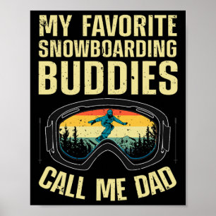 Cool Snowboarding Art Men Dad Father Snowboard Sno Poster