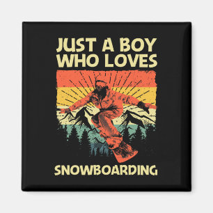 Cool Snowboarding Design For Boys Kids Snowboard S Magnet