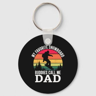 Cool Snowboarding Design For Men Dad Snowboard Sno Key Ring