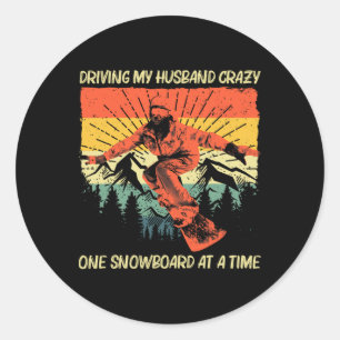 Cool Snowboarding Design For Women Mum Snowboard S Classic Round Sticker