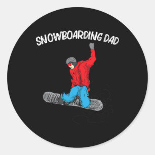 Cool Snowboarding For Dad Papa Snowboard Snow Wint Classic Round Sticker