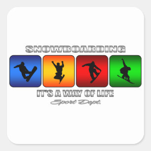 Cool Snowboarding It Is A Way Of Life Square Sticker