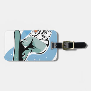 Cool Snowboarding Man Luggage Tag