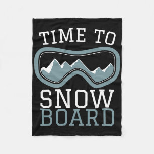 Cool Snowboarding Sliding Sports Tee I Snow Piste Fleece Blanket