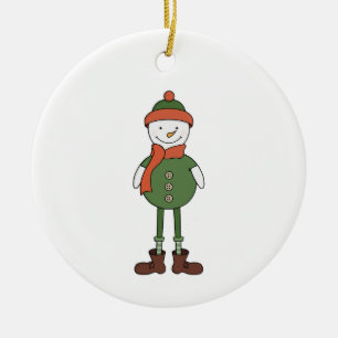 Cool Snowman Ceramic Tree Decoration