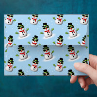 Cool Snowman Christmas Winter blue pattern