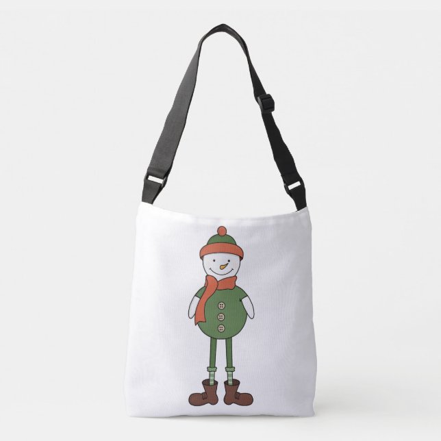 Cool Snowman Crossbody Bag (Front)