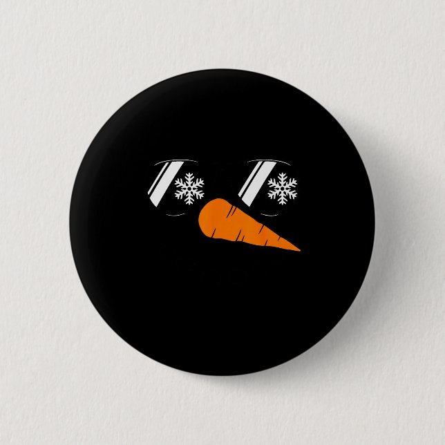 Cool Snowman Face Gles Christmas Xmas Costume Boy  6 Cm Round Badge (Front)