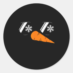Cool Snowman Face Gles Christmas Xmas Costume Boy  Classic Round Sticker