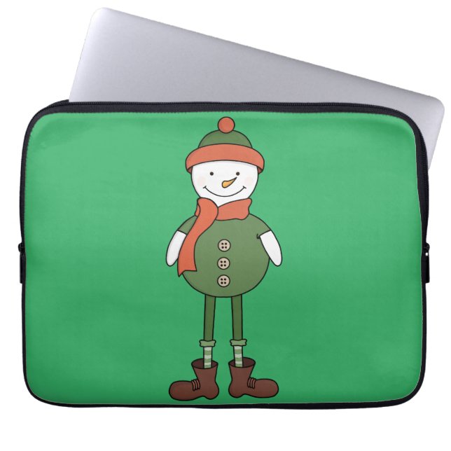 Cool Snowman Laptop Sleeve (Front)