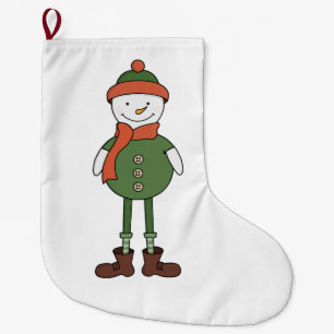 Cool Snowman Large Christmas Stocking