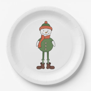 Cool Snowman Paper Plate