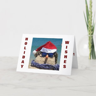 COOL SNOWMAN SENDS COOL AND HAPPY HOLIDAY WISHES CARD