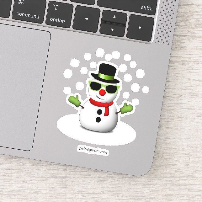 Cool Snowman with Shades and Adorable Smirk (Detail)