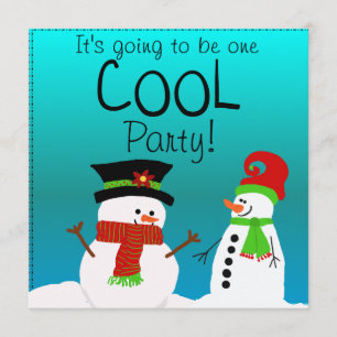 Cool Snowmen Birthday Party Invitation