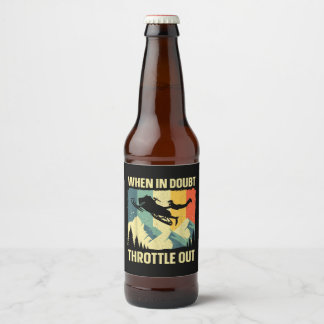 Cool Snowmobile Art for Men Women Kids Snowmobile Beer Bottle Label