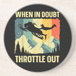 Cool Snowmobile Art for Men Women Kids Snowmobile Coaster