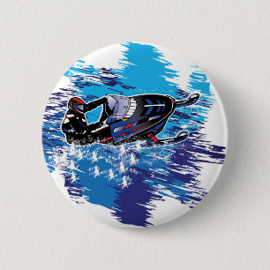 Cool Snowmobiler 6 Cm Round Badge