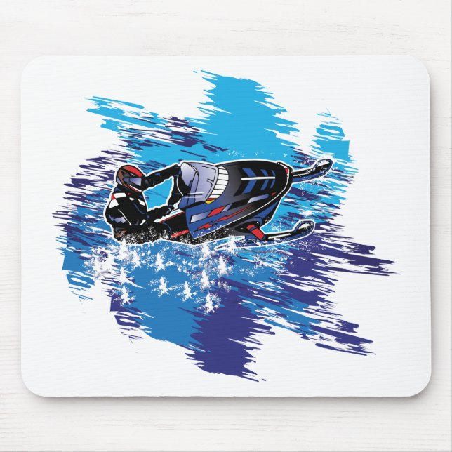 Cool Snowmobiler Mouse Mat (Front)