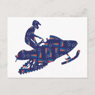 Cool Snowmobiler Postcard