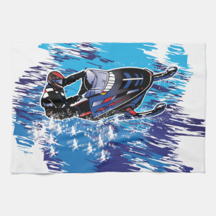 Cool Snowmobiler Tea Towel