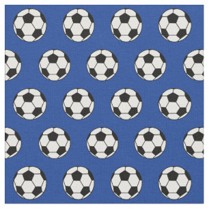 Cool Soccer Ball Royal Blue Fabric