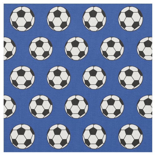 Cool Soccer Ball Royal Blue Fabric (Close Up)