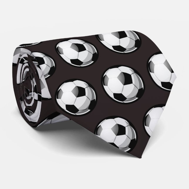 Cool soccer ball sports tiled pattern tie (Rolled)