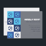 COOL SOCCER Bar Bat Mitzvah Reply Card<br><div class="desc">WELCOME!!! I can personally help you with your order! Ask me anything! EVERYTHING is customisable! All my designs are ONE-OF-A-KIND original pieces of artwork designed by me! You can only find them here! Did you know that you can make the background of this invite ANY colour you want by simply...</div>